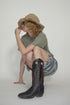 SUMMER STRAW TULIP HAT -BROWN- *Last1